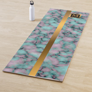 Elegante Elegante Moderne Black Gold Marmor Yogamatte