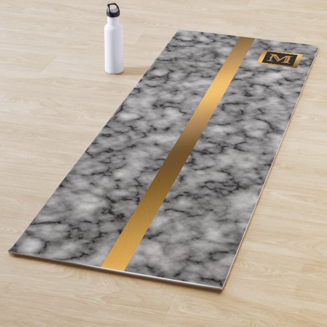Elegante Elegante Moderne Black Gold Marmor Yogamatte (Beispiel)
