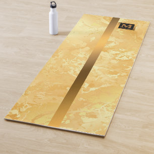 Elegante Elegante Moderne Black Gold Marmor Yogamatte
