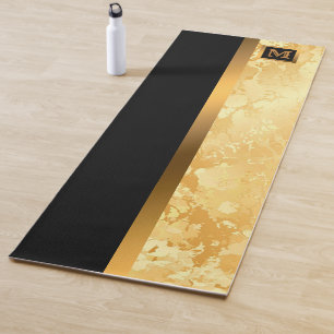 Elegante Elegante Moderne Black Gold Marmor Yogamatte