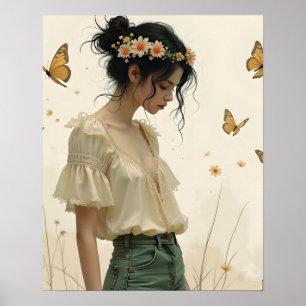 Elegante Eleganz im Schmetterlingstanz Poster
