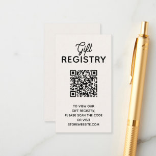 Elegante Elfenbein-Baby-Shower-Geschenkliste QR-Co Begleitkarte
