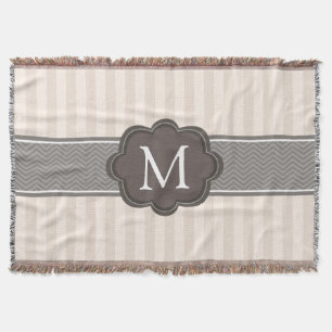 Elegante Elfenbein-Beige Stripes Decke