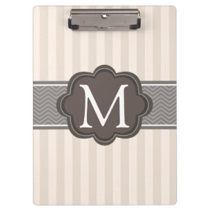 Elegante Elfenbein-Beige Stripes Klemmbrett