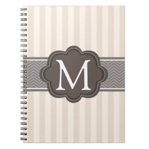 Elegante Elfenbein-Beige Stripes Notizblock