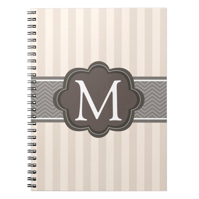 Elegante Elfenbein-Beige Stripes Notizblock (Vorderseite)