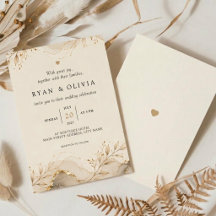 Elegante Elfenbein-Goldmarmor-Botanische Hochzeit