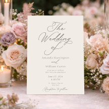 Elegante Elfenbein-Hochzeitseinladung mit gemuster
