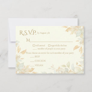 Elegante Elfenbein-Natur-Inspirierte Antwortkarte RSVP Karte