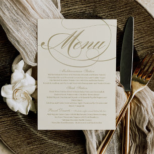 Elegante Elfenbein- und Gold-Kalligrafie-Hochzeit Einladung
