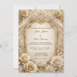 Elegante Elfenbein Vintage-Spitze Hochzeitseinladu Einladung