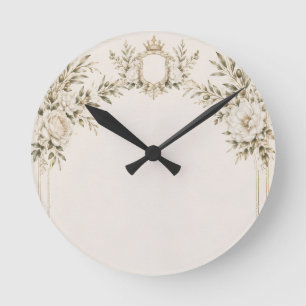 Elegante elfenbeinfarbene Hochzeits-Einladung mit Runde Wanduhr