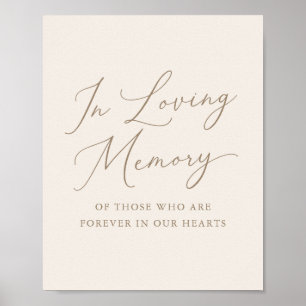 Elegante Elfenbeingoldene Kalligrafie im Love Memo Poster