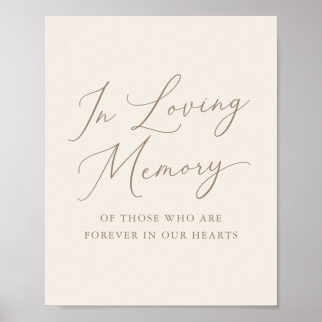 Elegante Elfenbeingoldene Kalligrafie im Love Memo Poster (Vorne)
