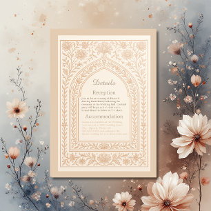 Elegante Elfenbeinhochzeit Rose Gold Arabische Arc Begleitkarte