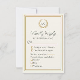 Elegante Elfenbeinküche Imitats Gold 3 Mahlzeiten RSVP Karte