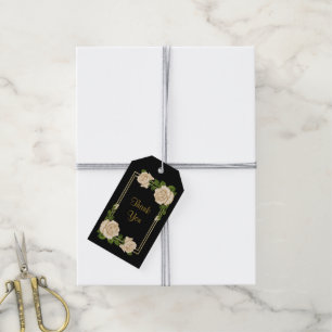 Elegante Elfenbeinrosen & Gold Glitter 18. Geburts Geschenkanhänger