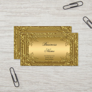 Elegante Elite Gold auf Gold Blumenprofilkarte 2 Visitenkarte