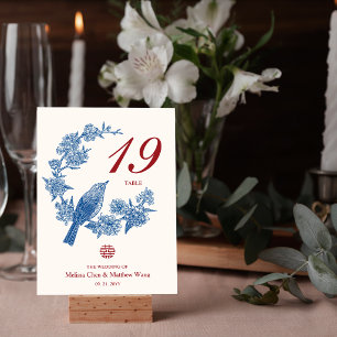 Elegante Elster-Chinesische Hochzeitstisch-Nummer Tischnummer