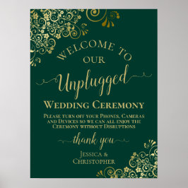 Elegante Emerald & Gold-Feier zum Hochzeitsfest Poster