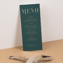 Elegante Emerald Gold Typografy Wedding