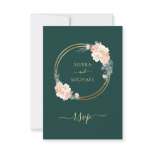 Elegante Emerald Green Gold Floral Wedding