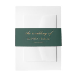 Elegante Emerald Green Gold Minimalistische Hochze Einladungsbanderole