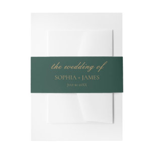 Elegante Emerald Green Gold Minimalistische Hochze Einladungsbanderole