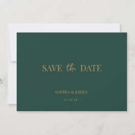 Elegante Emerald Green Gold Minimalistische Hochze Save The Date
