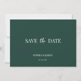 Elegante Emerald Green Minimalistisch Wedding Save The Date