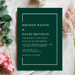 Elegante Emerald Green Modern Wedding Einladung<br><div class="desc">Elegante einfache Smaragdgrün Moderne Hochzeitseinladung</div>