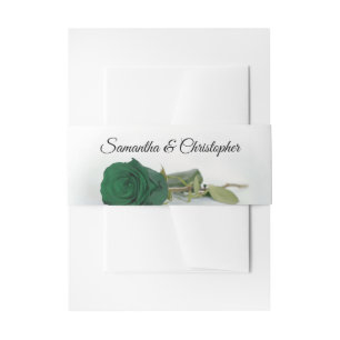 Elegante Emerald Green Rose Simple Glam Wedding Einladungsbanderole