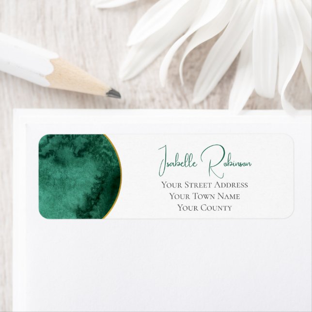 Elegante Emerald Green Watercolor Gold Wedding (Insitu)