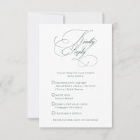 Elegante Emerald Green Wedding QR Code Meals