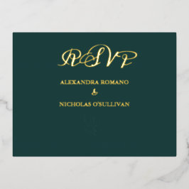Elegante Emerald Wedding Meal Choice UAWG Foil Car Folie Einladungspostkarte