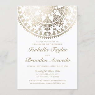 Elegante Engagement Party - Einladungen Gold