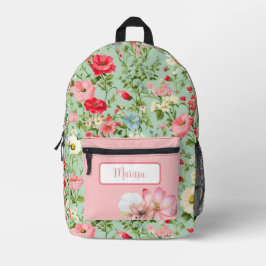 Elegante English Country Wildblume Personalisiert Bedruckter Rucksack