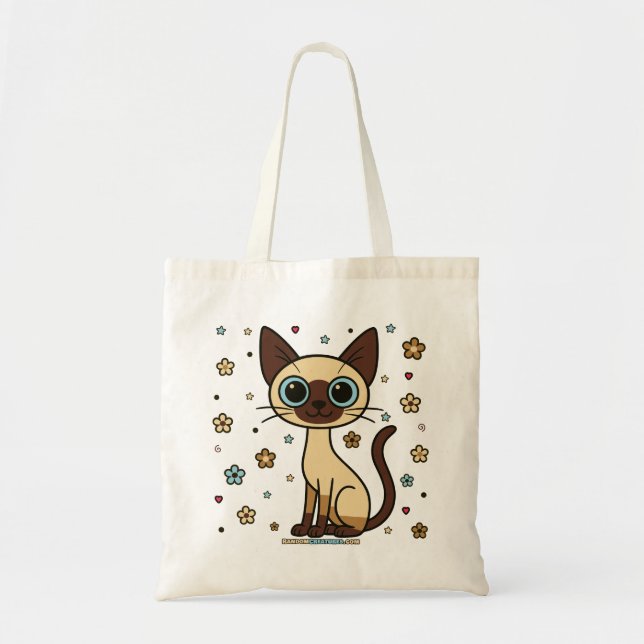 Elegante Enrique Floral Siamese Katze Tragetasche (Vorne)