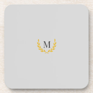 Elegante Equestre Goldkranz Monogramm Hochzeit Getränkeuntersetzer