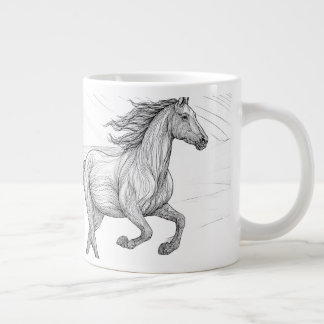 Elegante Equine-Skizze Keramik-Tasse Jumbo-Tasse