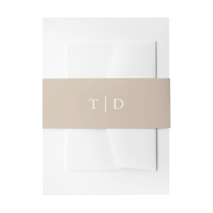 Elegante erdige neutrale Monogramm-Moderne Hochzei Einladungsbanderole
