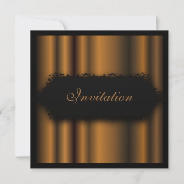 Elegante Ereignisse Schokolade Schwarze Einladung (Vorderseite)