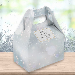 Elegante erste Winter-Schneeflocken Babyparty Geschenkschachtel