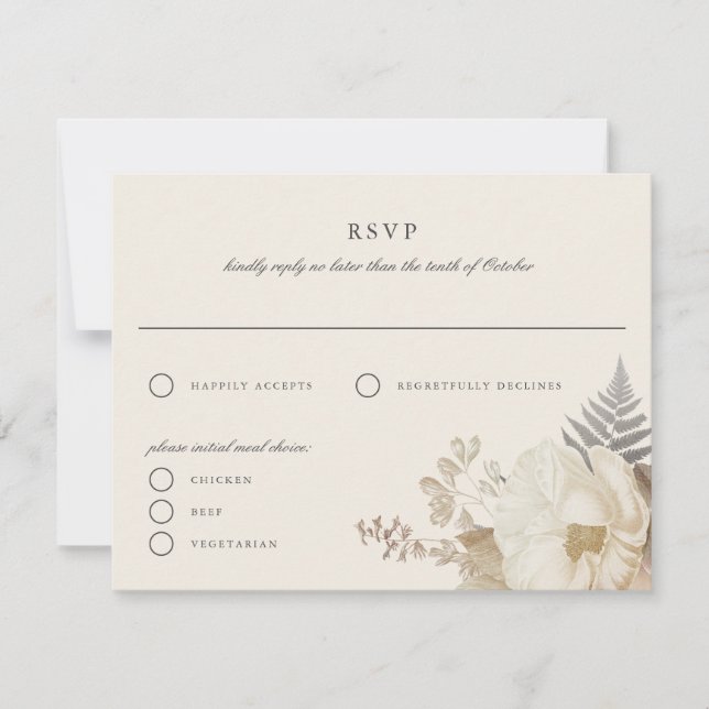 Elegante Erthy Floral Cream UAWG Repcard Einladung (Vorderseite)