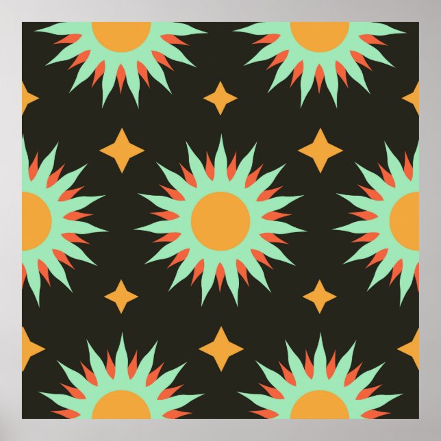 Elegante esoterische Formen nahtlose Musterkunst. Poster (Vorne)