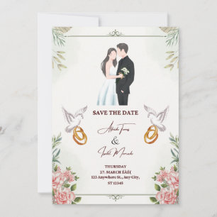 Elégante et belle faire-part de mariage