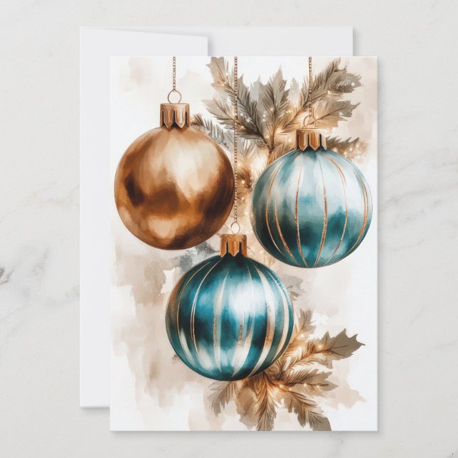 Elégante et festive Carte de voeux de vacances (Devant)
