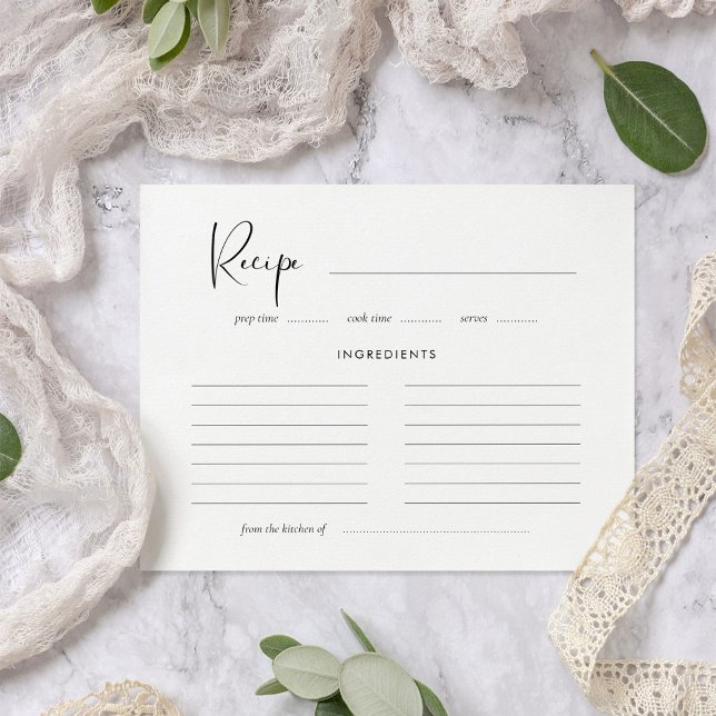 Elégante et moderne carte de recettes noir et blan (Créateur téléchargé)