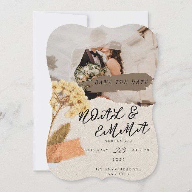 Élégante et personnalisée carte d'invitation de ma (Devant)