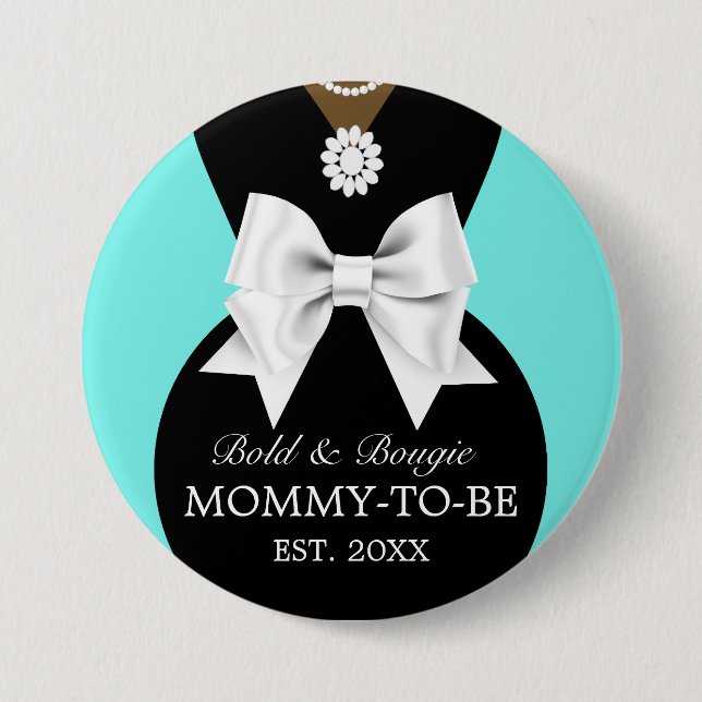 Elegante Ethnic Aquamarin Baby & Co Tiffany Babydu Button (Vorderseite)
